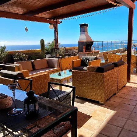 Villa Luxury 5 Star Violetta With Amazing Sea View, Jacuzzi And Heated Pool San Agustín